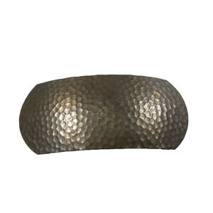 Tension Barrette Hammered Brass Design 3" Long Classic France